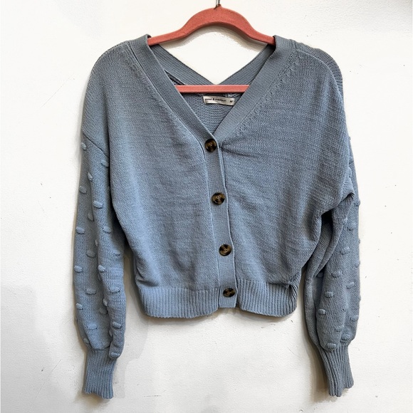 moon & madison Sweaters - blue cropped cardigan